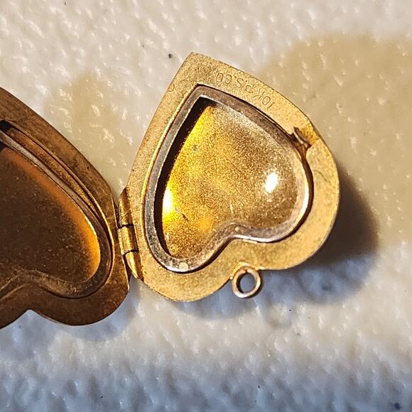 Vintage WWII USMC Heart Locket 10K Gold Filled Providence Stock Co Sweetheart - Picture 3 of 7